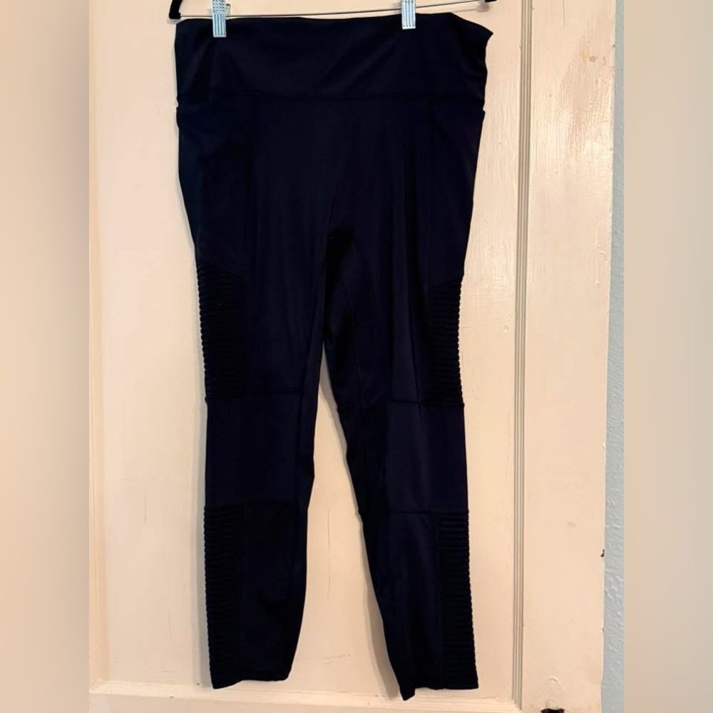 Fabletics Black High-Waist Moto Leggings
